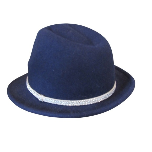 Marcus Adler Accessories - Marcus Adler Navy Blue Hat Fedora Wool Classic One Size Lightweight